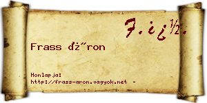 Frass Áron névjegykártya